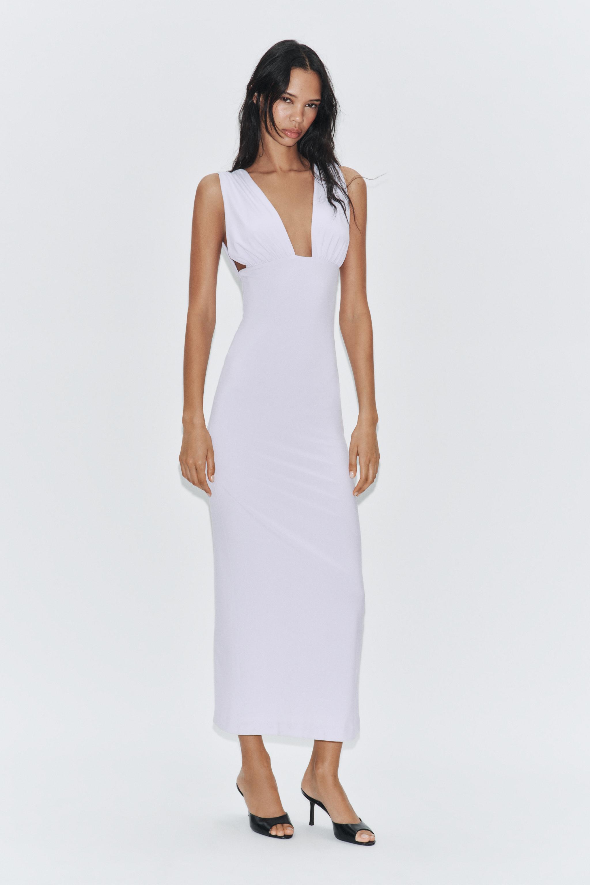 ROBE MI-LONGUE À LACETS